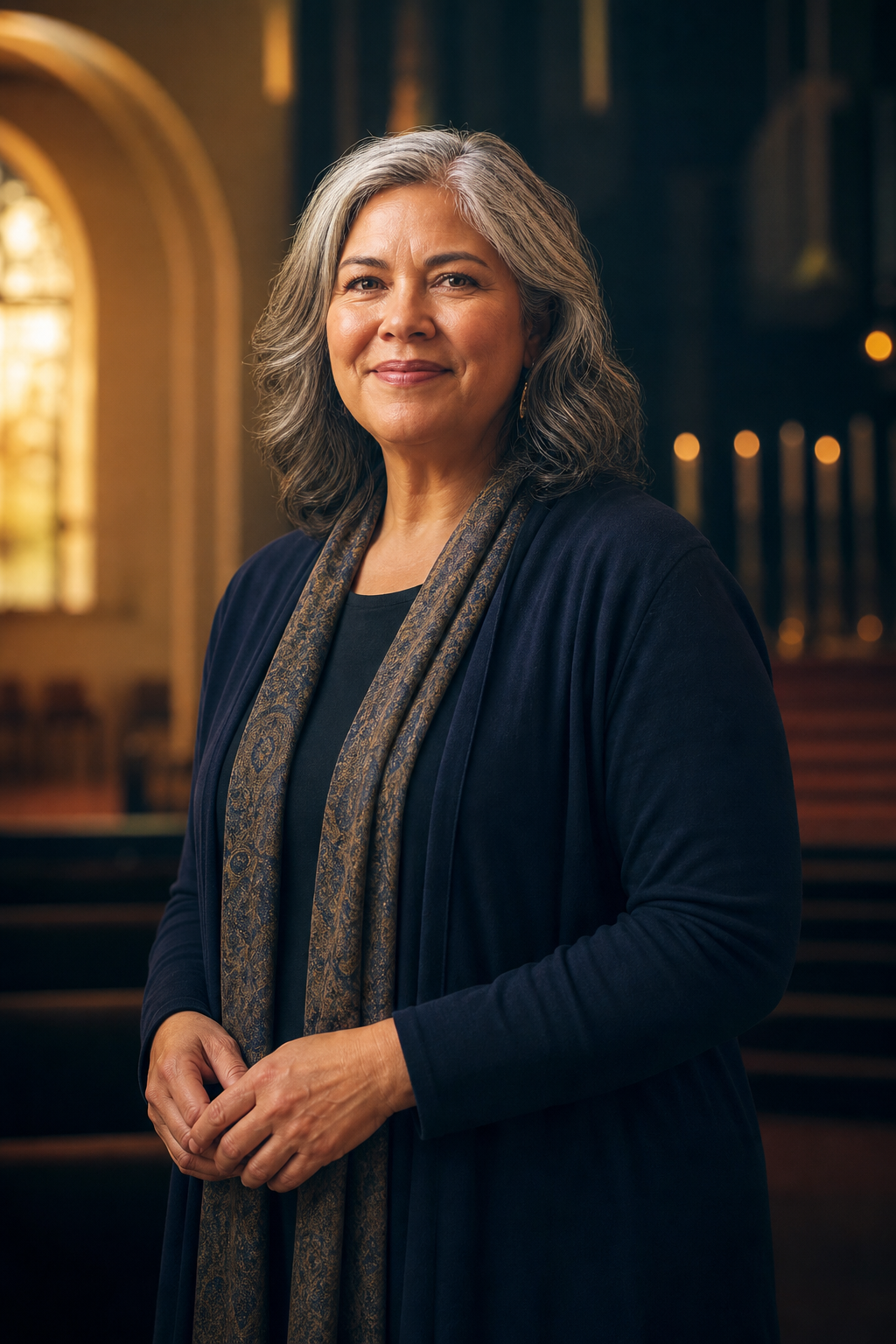 Ministry leader in calm, grounded presence before speaking